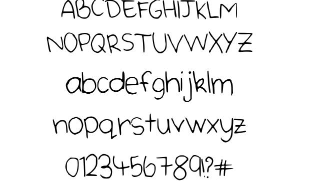 Cute Handwriting Fonts Alphabet