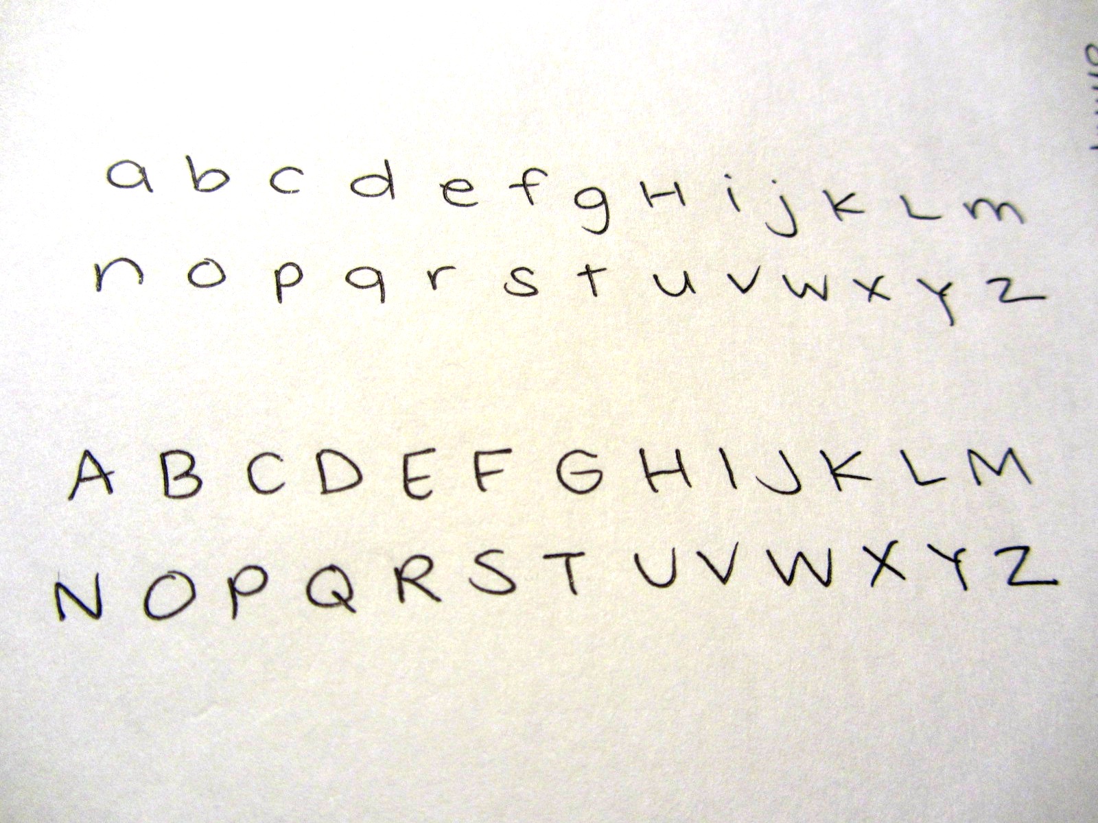 Cute Teenage Girl Handwriting Alphabet