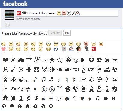 Facebook Faces Symbols and Emoticons