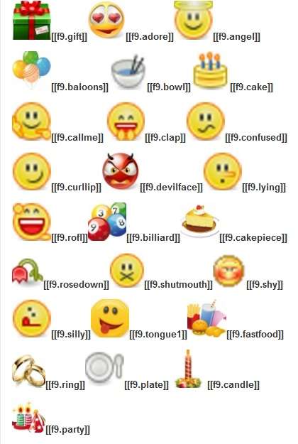 Facebook Smiley Faces and Symbols