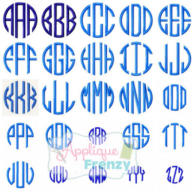 Fancy Circle Monogram Embroidery Font