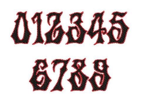 Fancy Embroidery Fonts Numbers