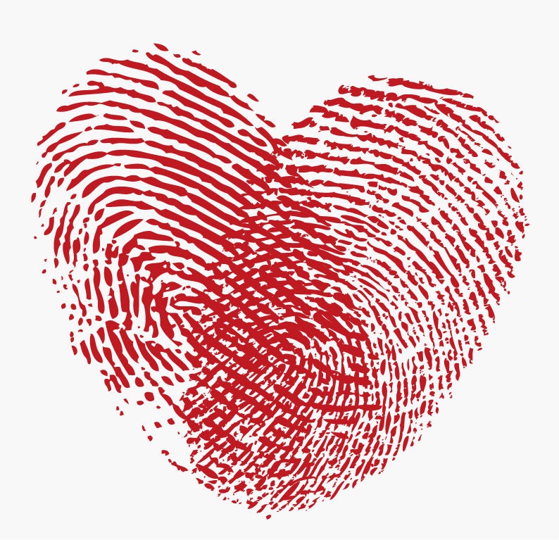 Fingerprint Heart Vector Graphic