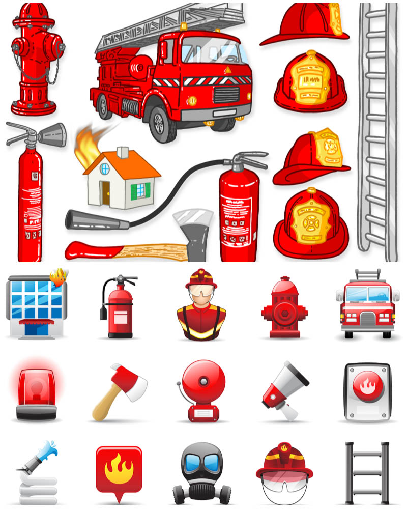 Firefighters Fire Extinguisher Clip Art