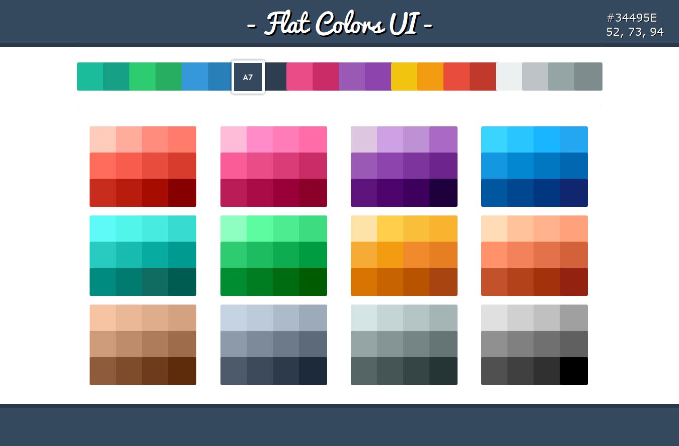 Flat UI Design Colors