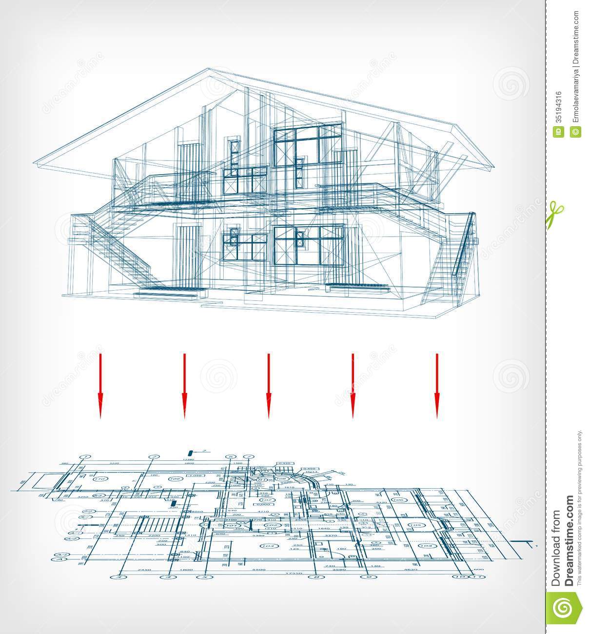 Floor Plan People Vector Illustration