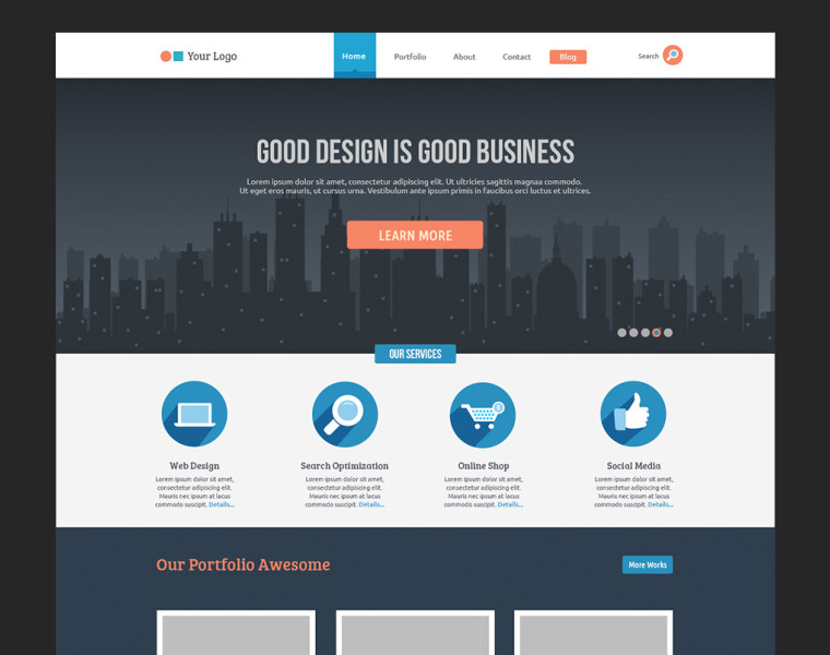 Free Business Website Template PSD