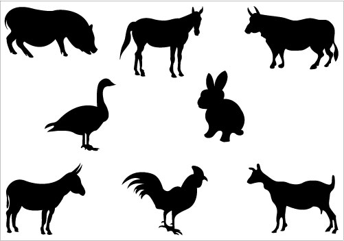 Free Farm Animal Silhouette Clip Art