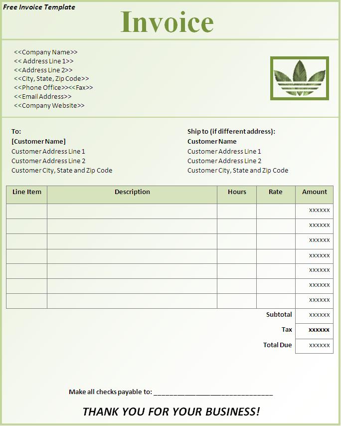 Free Invoice Template Downloads