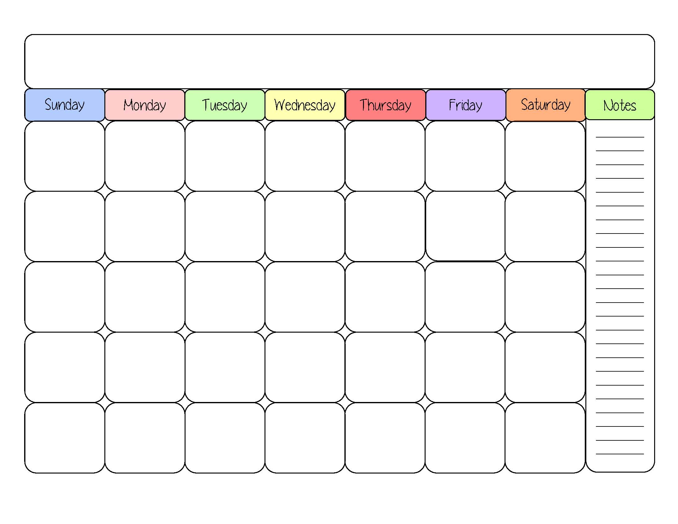 Free Printable Blank Calendar Template