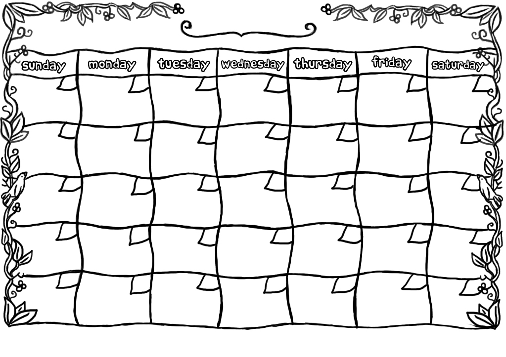 Free Printable Blank Calendar Template