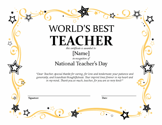 Free Teacher Award Certificate Templates