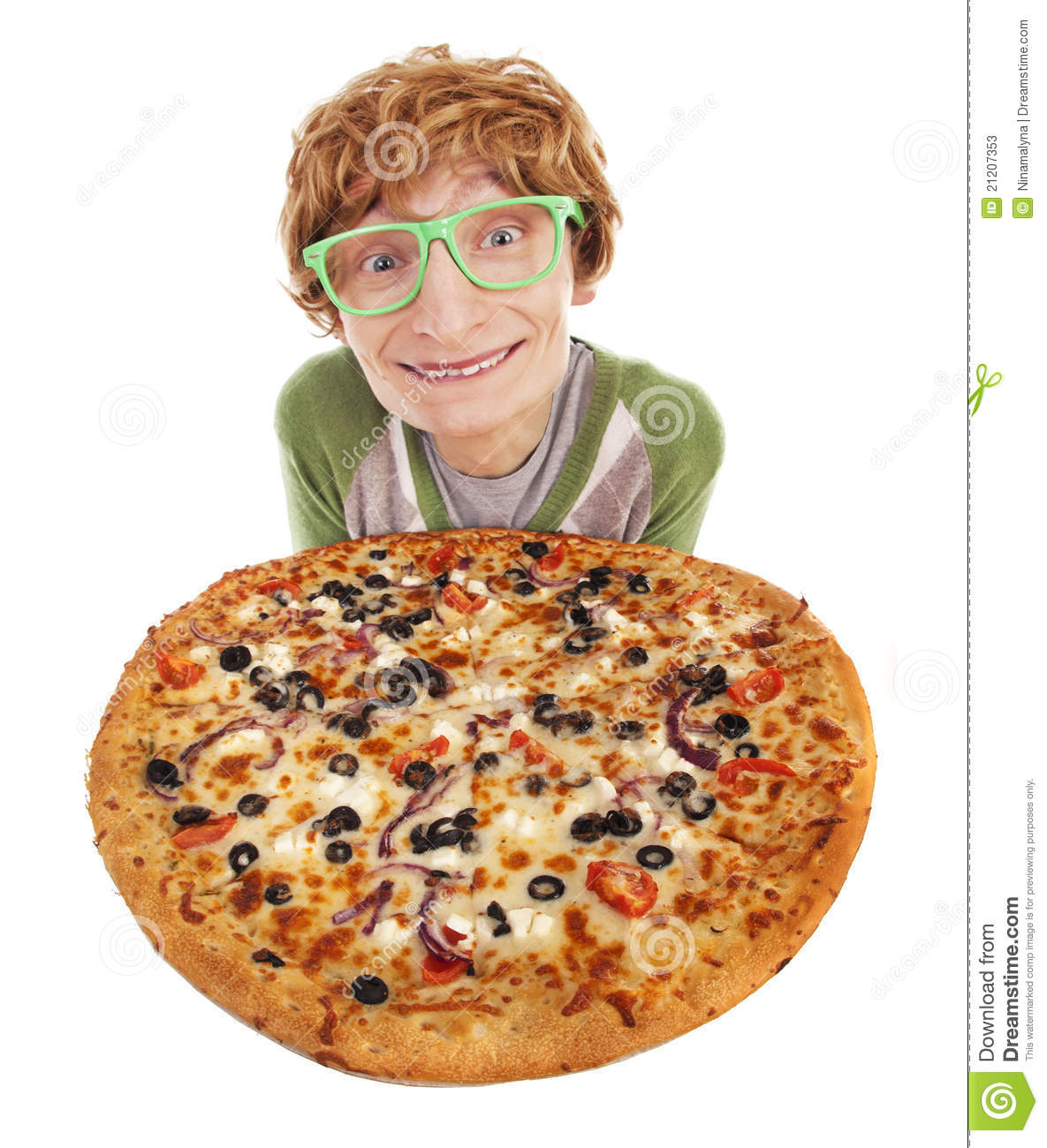 Funny Guy with Pizza