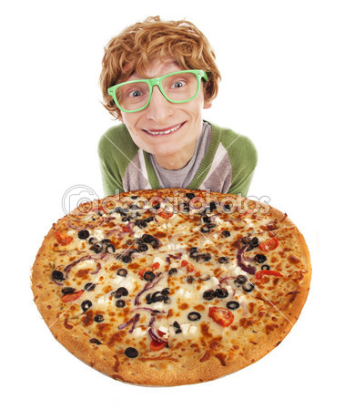 Funny Guy with Pizza