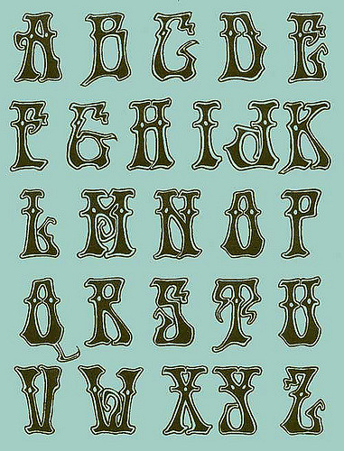 Hippie Lettering Alphabet