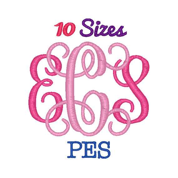 Interlocking Monogram Font Embroidery