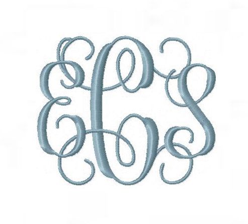 Interlocking Vine Monogram Embroidery Font