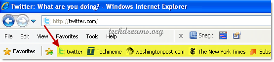 Internet Explorer Favorites Bar