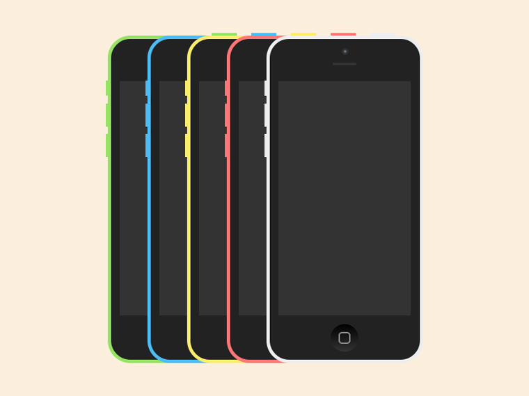 6 IPhone 5C PSD Mockup Images