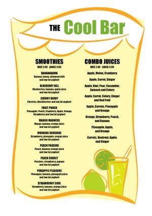 Juice Bar Menu Template