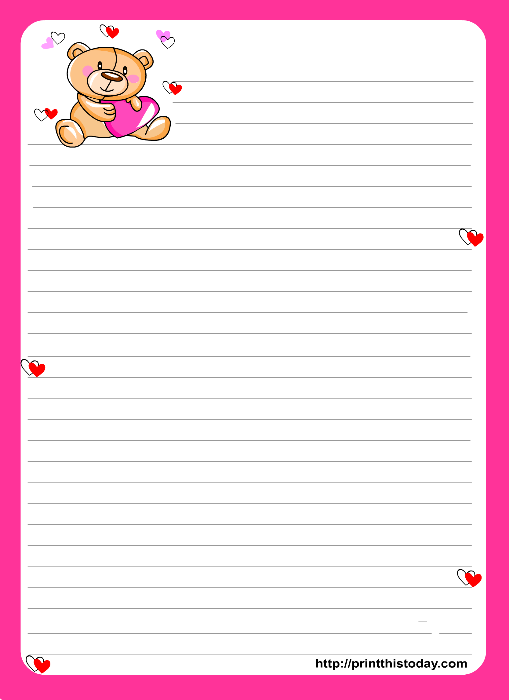 Letter Writing Paper with Borders Letter Writing Paper with Borders