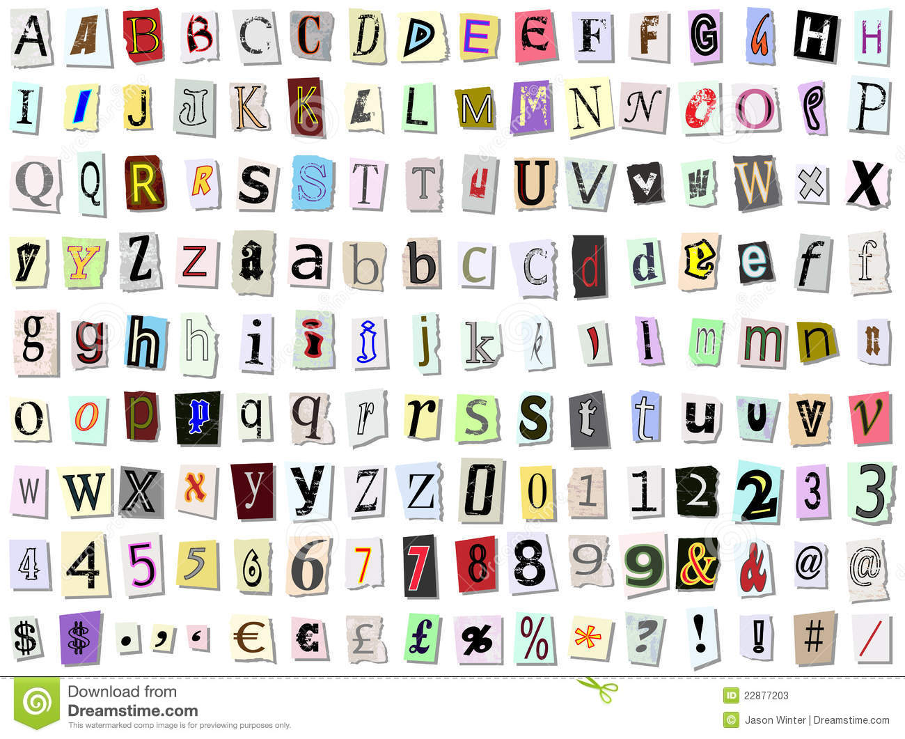 Magazine Cut Out Letters Font Magazine Cut Out Letters Font
