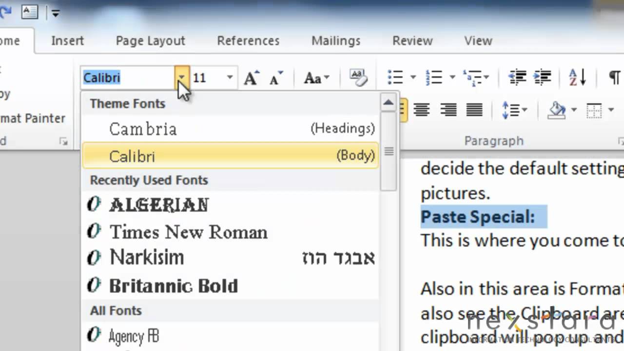 Microsoft Word 2010 Copy Paste