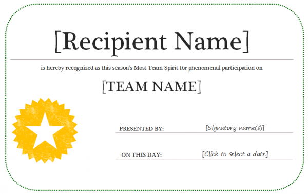 Microsoft Word Award Certificate Template Free