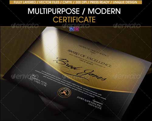 Modern Certificate Templates PSD Modern Certificate Templates PSD