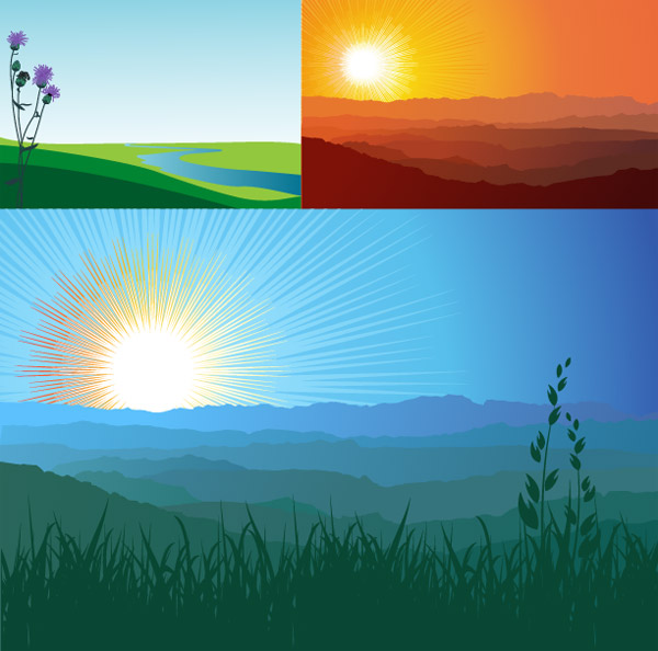 Mountain Landscape Vector Graphics