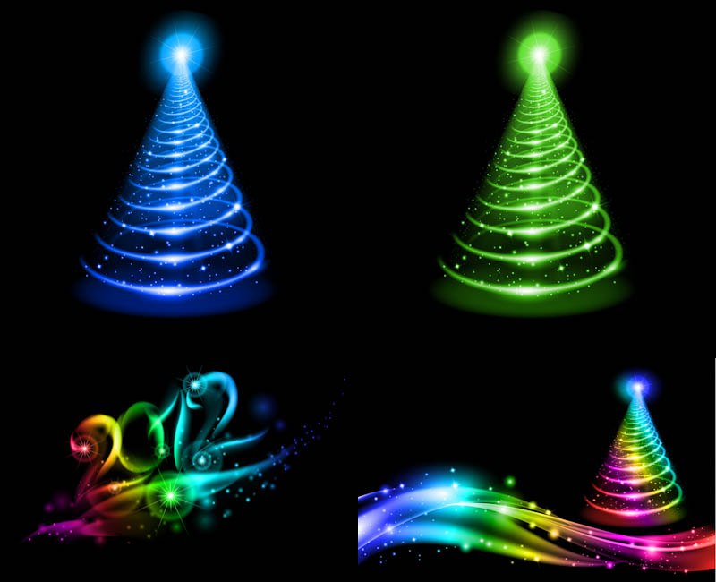 Neon Abstract Christmas Background