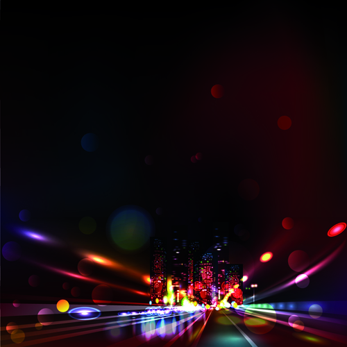 Neon City 3D Vector Wallpapers