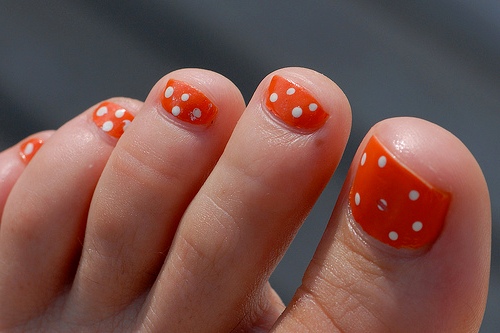 Orange Toe Nail Designs