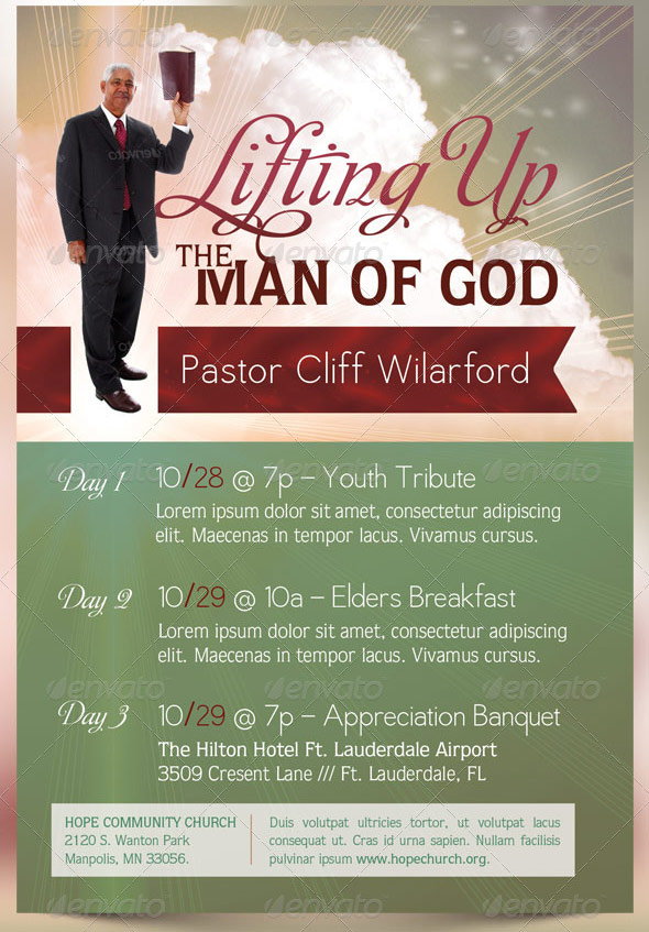 Pastor Appreciation Flyer Templates