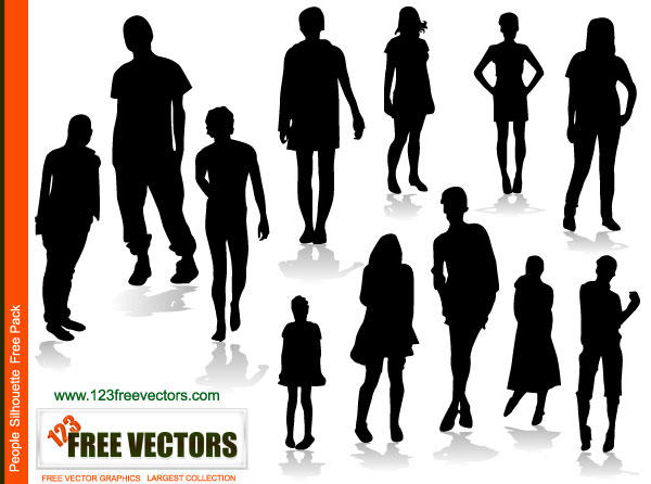 9 People Silhouette Graphics Images