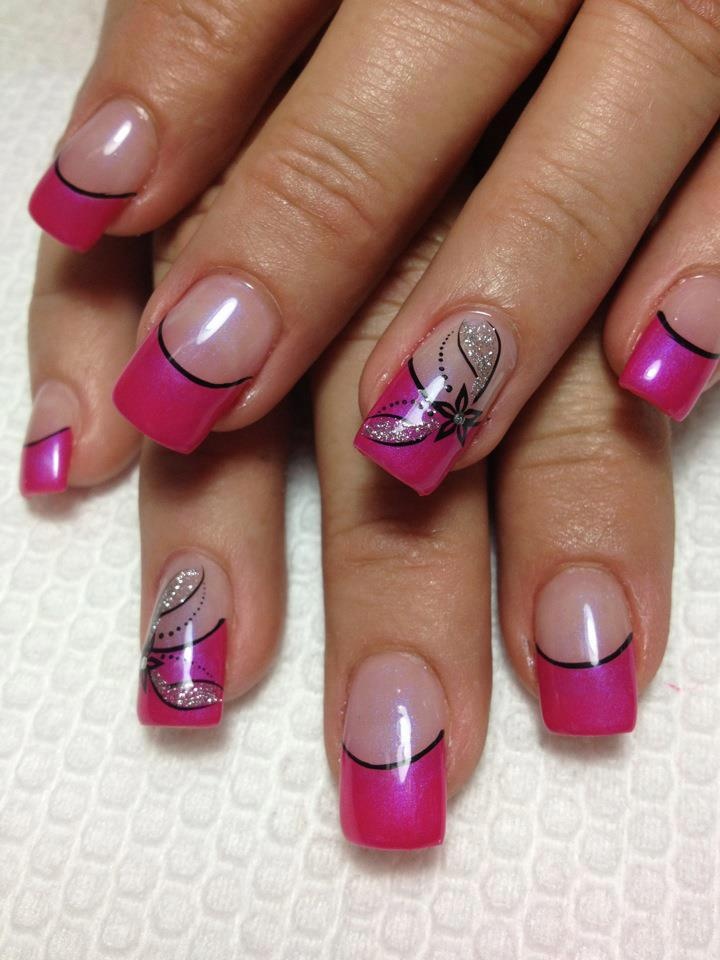 Pink Tip Nail Design