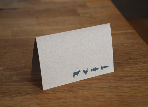 Place Card Beef Chicken Fish