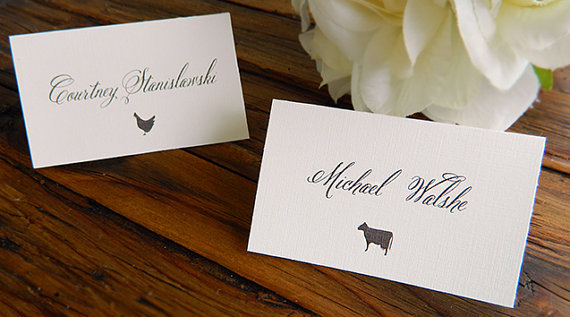 Place Cards with Food Choice