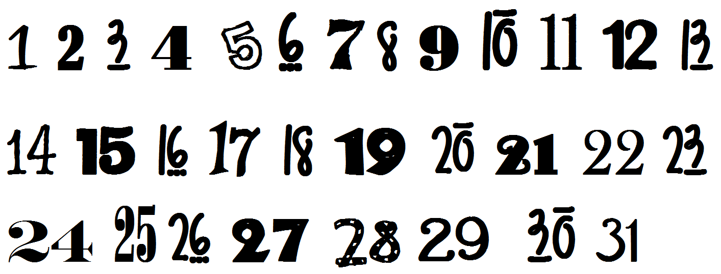 Printable Fancy Number Fonts