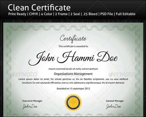 PSD Certificate Template Free PSD Certificate Template Free