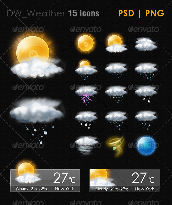 Realistic Weather Icons