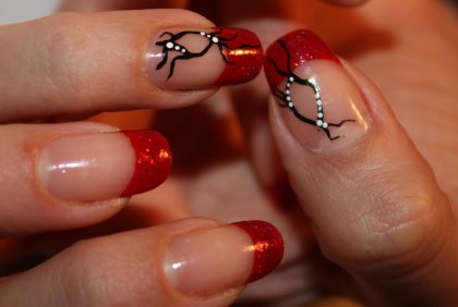 Red and Black French Nail Designs