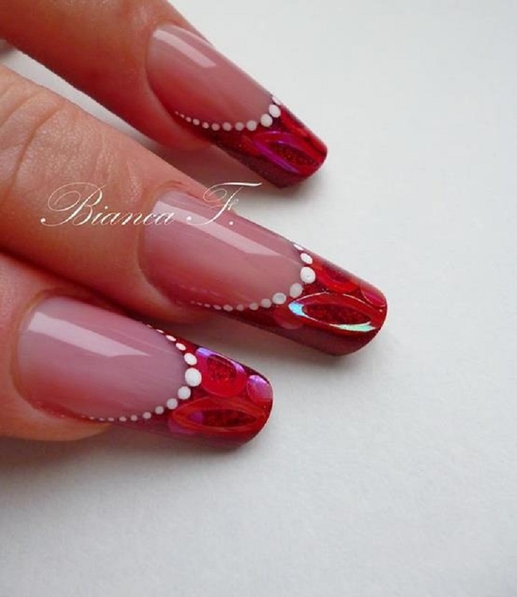 Red French Tip Nail Designs