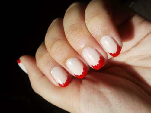 Red French Tip Nails