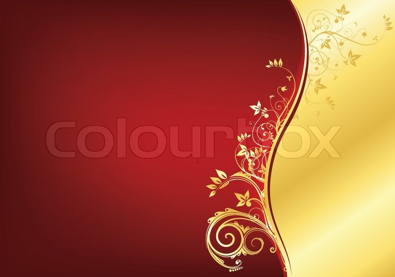 Red Gold Swirls Vector