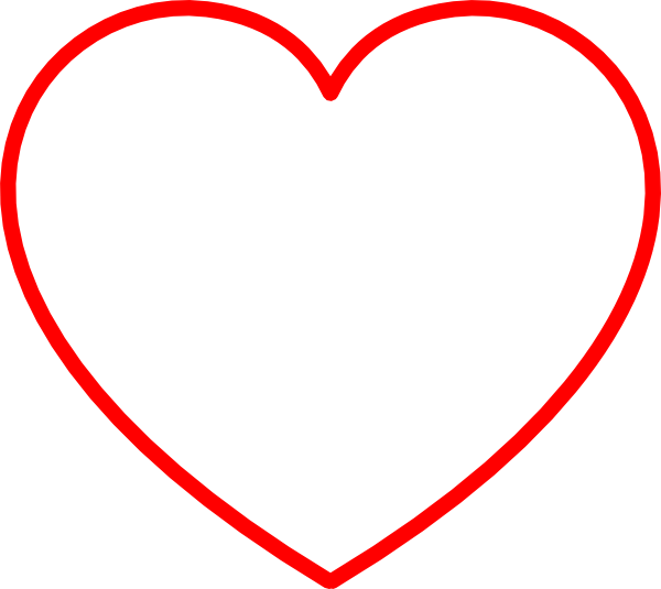 Red Heart Outline Clip Art