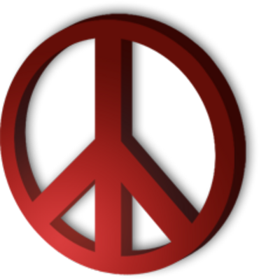 Red Peace Sign