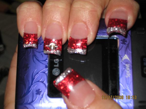 Red Tip Nail Art Designs