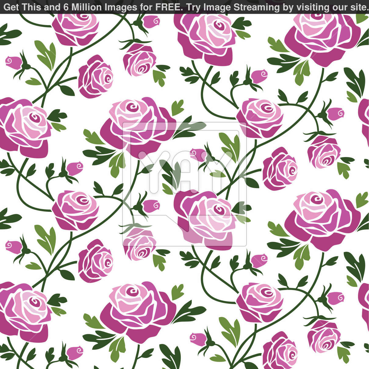 Roses Seamless Pattern Vector