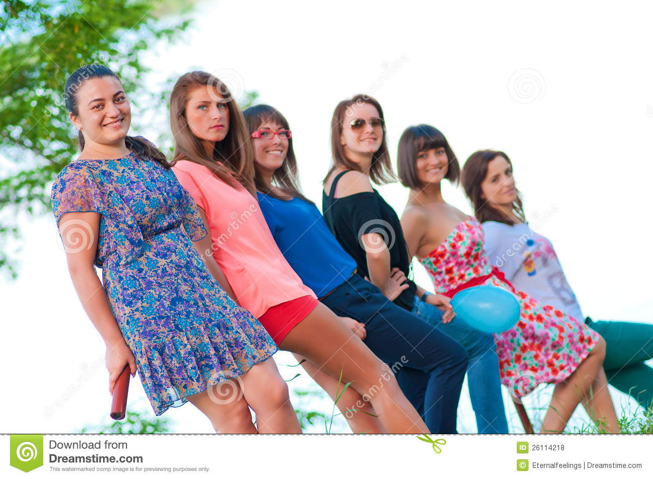 Smiling Young Girl Group